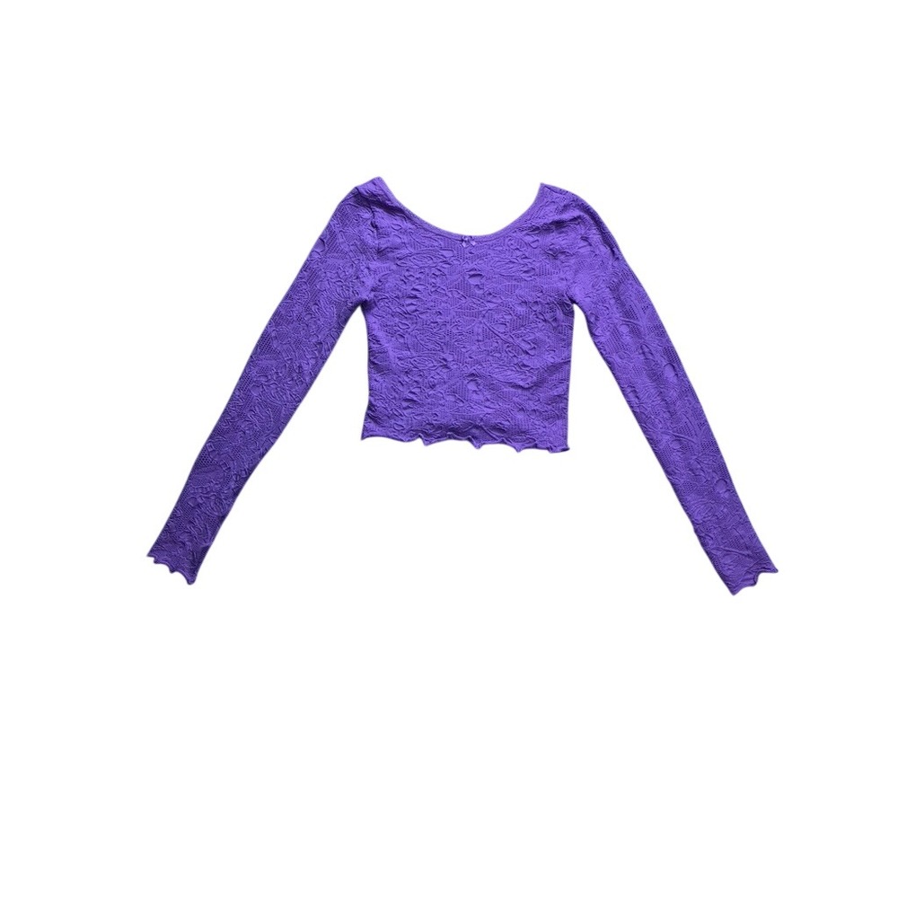 Out From Under Urban Outfitters Crop Top Womens M/L Purple Floral Lace Sheer New